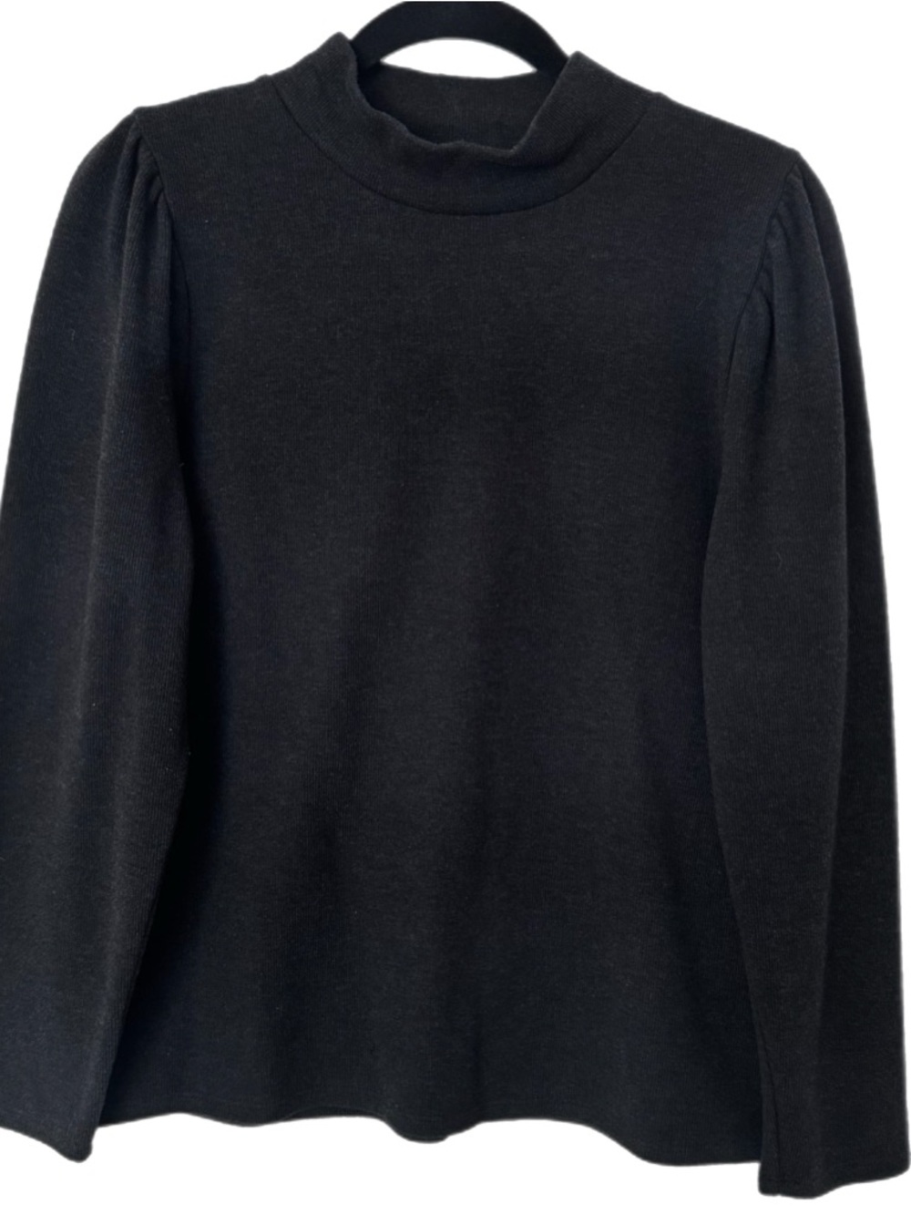 Madewell (Re)sourced Plush Mockneck Puff-Sleeve Top Sz L
